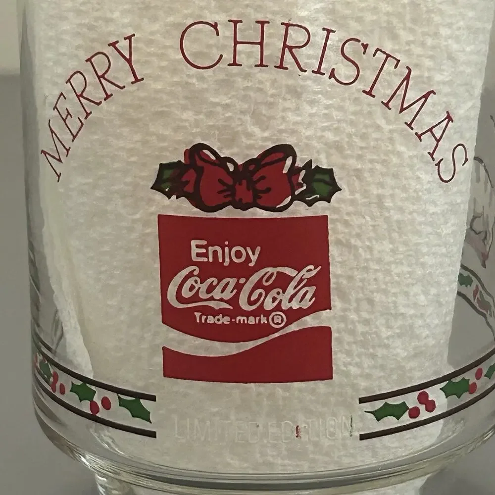Vintage Holly Hobbie Coca-Cola Glasses Lot of 3 Christmas Tumblers READ